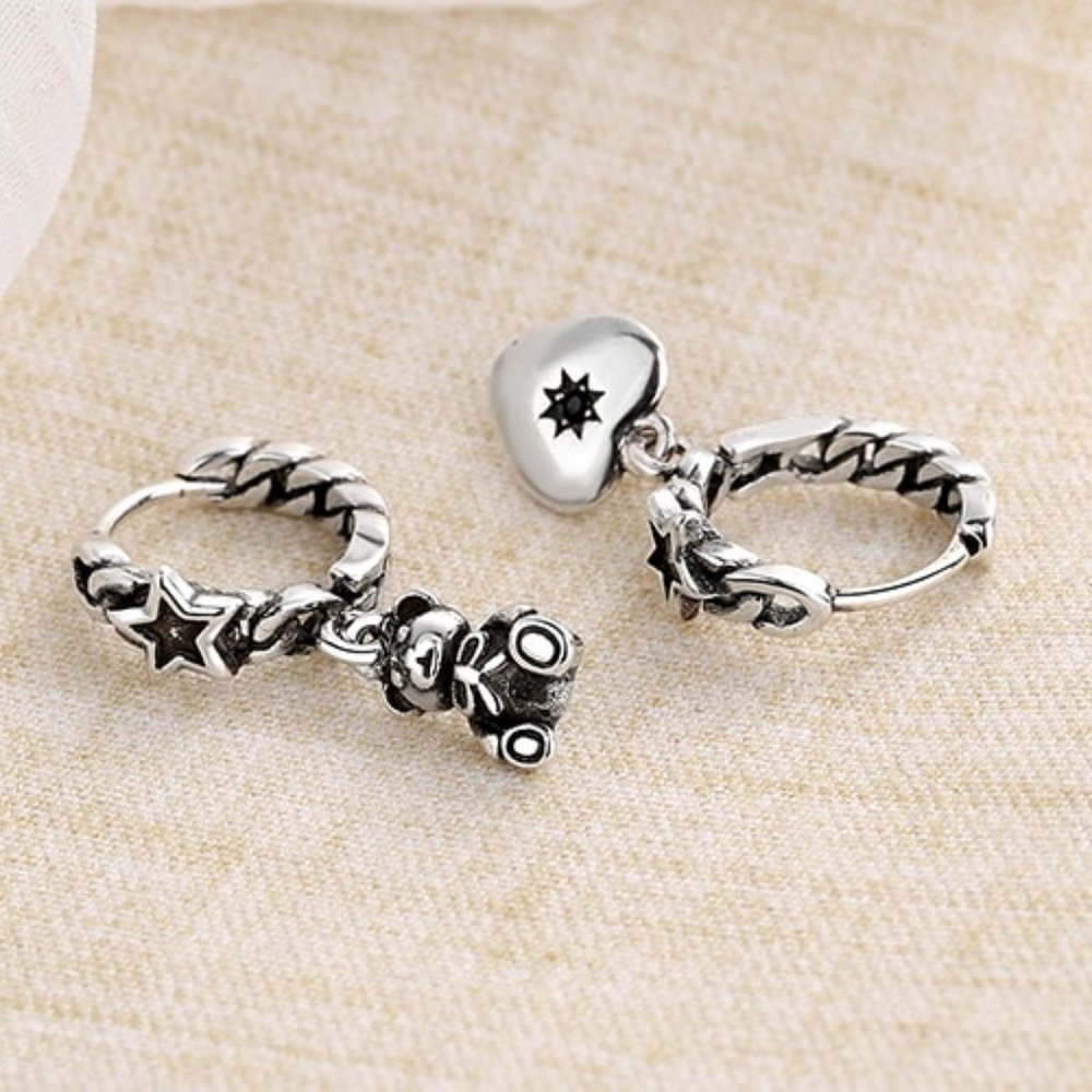 *NEW 925 Sterling Silver Vintage Hoop Earrings - Picture 6 of 10